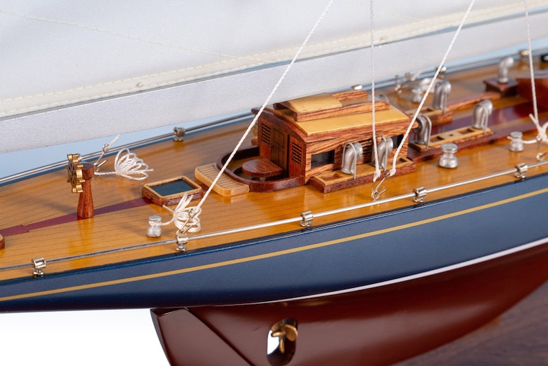 ENDEAVOUR PAINTED Wooden Sailboat 70cm