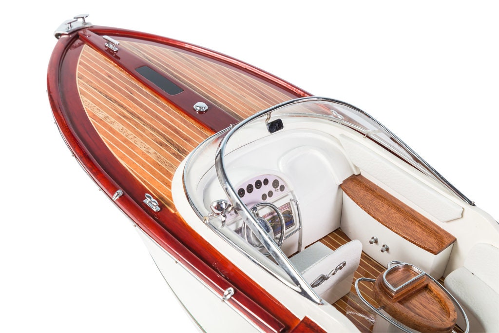 Riva Aquariva（ホワイト）手作り木製模型スピードボート 70 cm（27.5