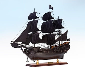 Black Pearl Caribbean Pirate Model Ship 50cm – Pirate Ship Model – Ship in Movies Wooden Ship Model