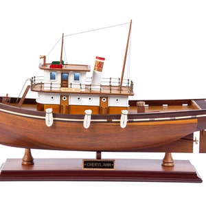 Tugboat Cheryl Ann Model 53cm- Handcrafted Wooden Boat Model, TV series “Waterfront”, Home Decor, Wooden Model Boat, Handcrafted models