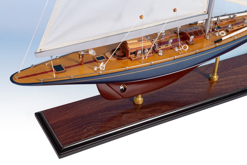 ENDEAVOUR PAINTED Wooden Sailboat 70cm
