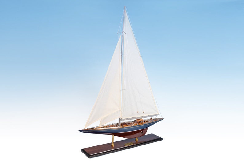 ENDEAVOUR PAINTED Wooden Sailboat 70cm