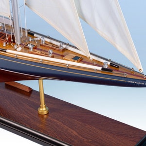 ENDEAVOUR PAINTED Wooden Sailboat 70cm