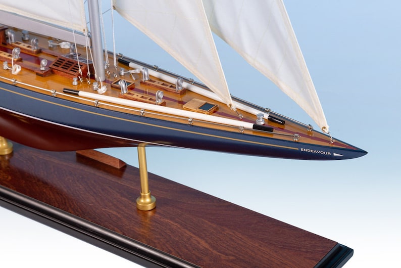 ENDEAVOUR PAINTED Wooden Sailboat 70cm