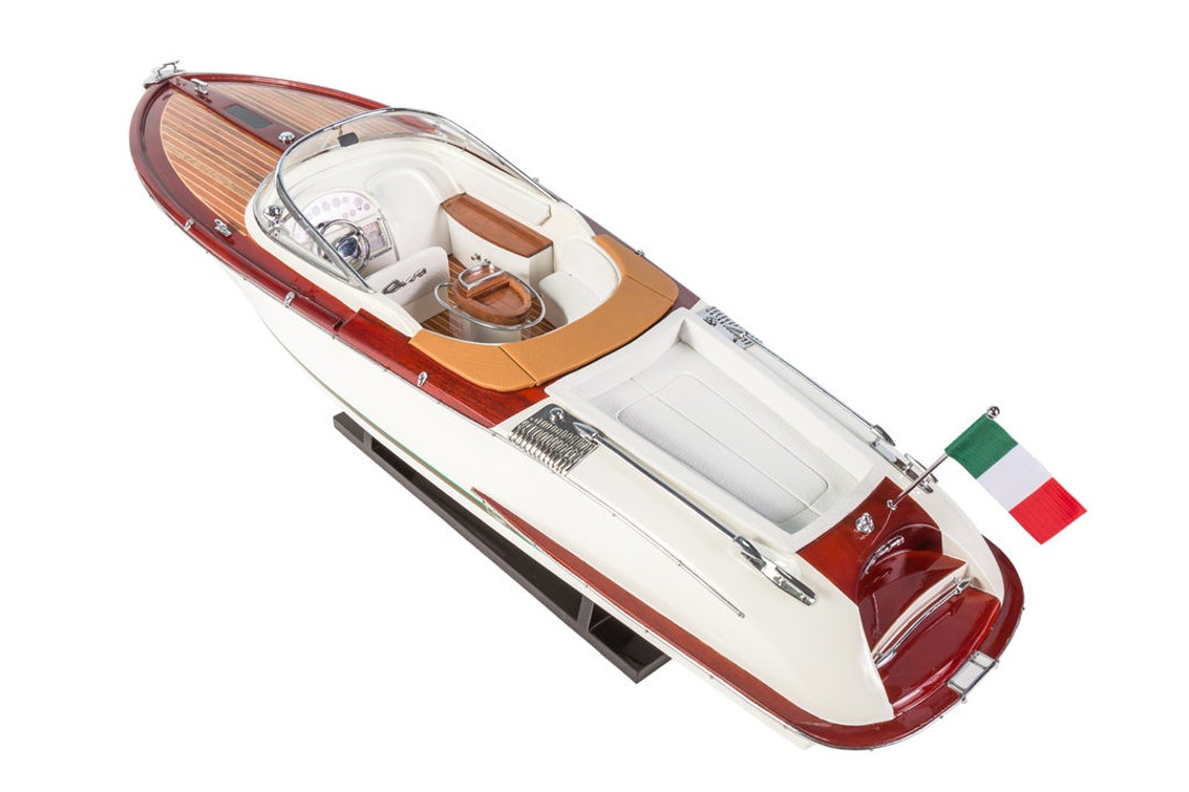 Riva Aquariva（ホワイト）手作り木製模型スピードボート 70 cm（27.5