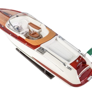 Riva Aquariva (White) handcrafted wooden Model Speed Boat 70cm (27.5&quot;) - Completed boat models - Italian model boats