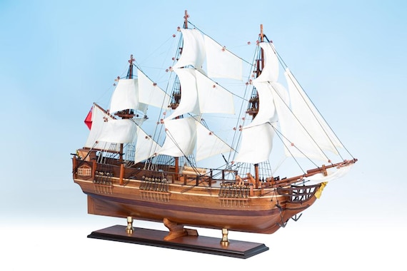 HMS バウンティ 1787 75 cm 手作り木製模型船 - 完全に組み立てられた