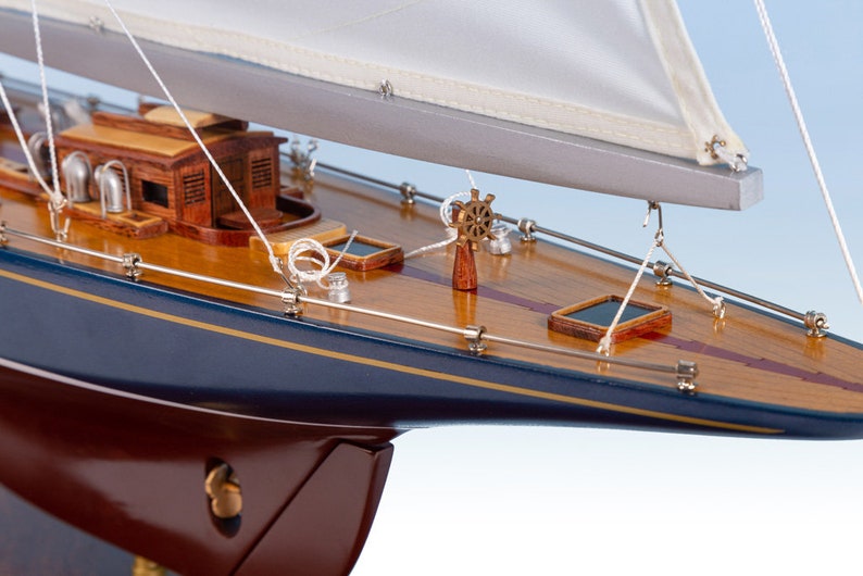 ENDEAVOUR PAINTED Wooden Sailboat 70cm