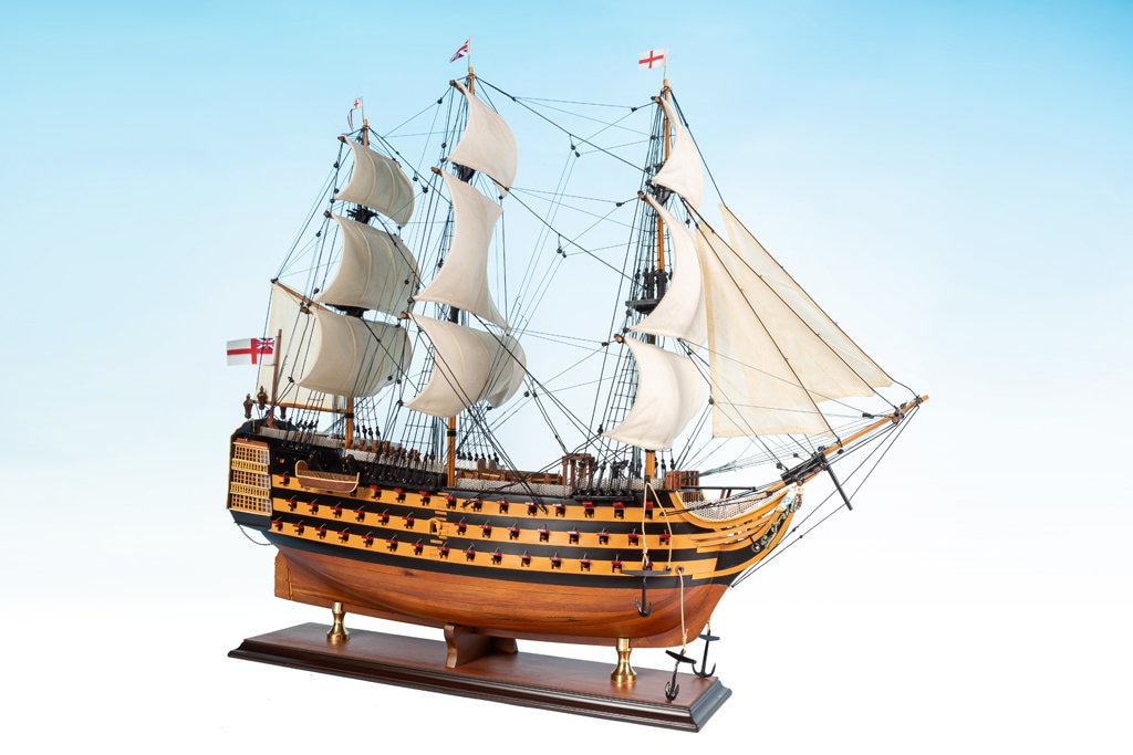 HMS ビクトリー 1765 塗装済み 模型 大型帆船 ボート レプリカ 75 cm