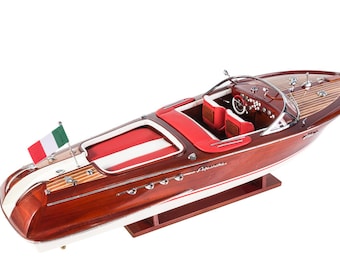 Riva Aquarama Speed Model Ship Boat Wood Wooden Italian Nautica Handmade 21" 