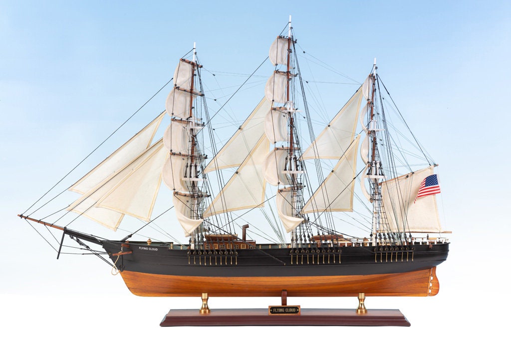 フライングクラウドクリッパー船モデル35.4インチ - アメリカン