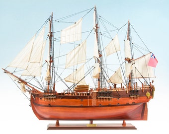 HMB Endeavour Model Ship Boat  95cm (37.4")- Captain James Cook - Completed Replica - Handcrafted Model Ship - Great Gift House Decoration