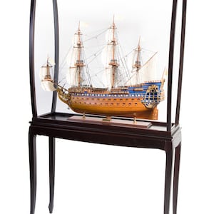 Hardwood Display Case Cabinet For Tall Ships Sailing Ships Scale Models 95cm