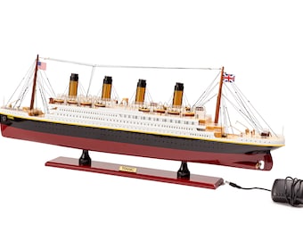 RMS TITANIC Model- Titanic Model Cruise with LIGHTS 80cm (31.5&quot;)- Wooden Cruise Models, Wooden Ship Models, Models with Lights, Wooden Model