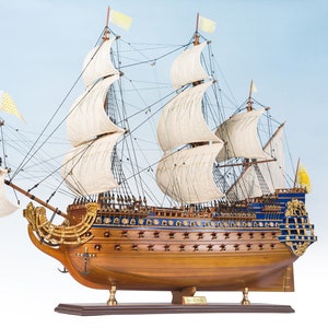 Soleil Royal 1669 (37.4") Handcrafted wooden Model Ship Boat Replica - Handcrafted wooden ship model- French Navy fleet - Extremely Detailed