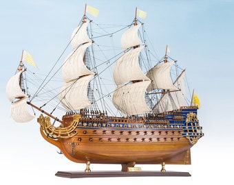 Soleil Royal 1669 (37.4") Handcrafted wooden Model Ship Boat Replica - Handcrafted wooden ship model- French Navy fleet - Extremely Detailed