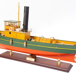 Hero Tugboat Model 75cm (29.5&quot;) - Handcrafted Wooden Boat Model, Home Decor, Wooden Model Boat, Handcrafted models