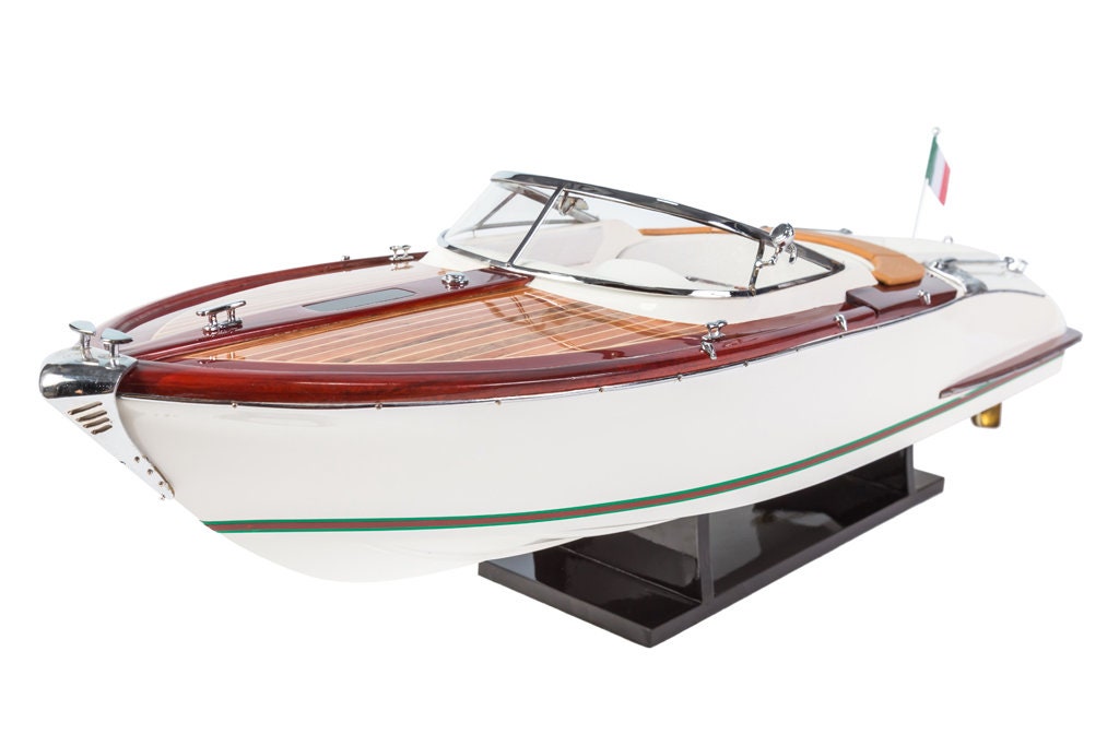 Riva Aquariva（ホワイト）手作り木製模型スピードボート 70 cm（27.5