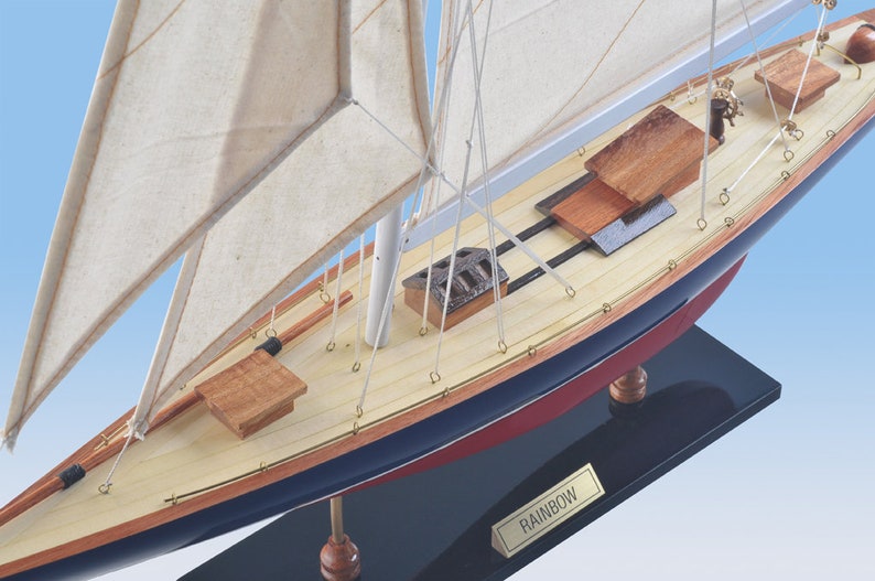 wooden toy sailing yachts