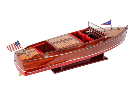 Chris Craft Runabout 1940 Model Speed Boat 80cm 31.5 Handcrafted