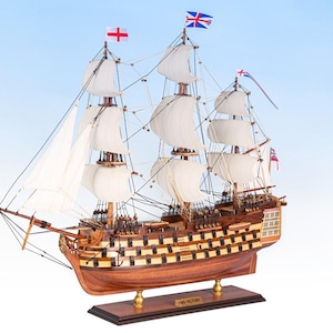 HMS Victory 55 cm Modell Großseglerboot Replik - Royal Navy Schiffe, HMS Victory Modell, Britisches Schiffsmodell, Schiffsmodell, Holzmodell