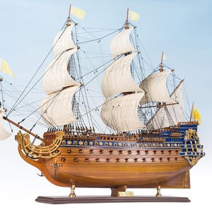 Soleil Royal 1669 (37.4&quot;) Handcrafted wooden Model Ship Boat Replica - Handcrafted wooden ship model- French Navy fleet - Extremely Detailed