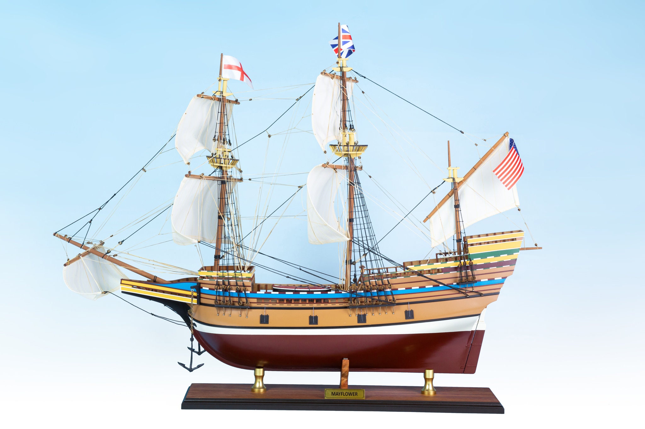 大型帆船模型 帆船模型 アメリカ号 Wooden America Model Sailboat 35inch - ヨット