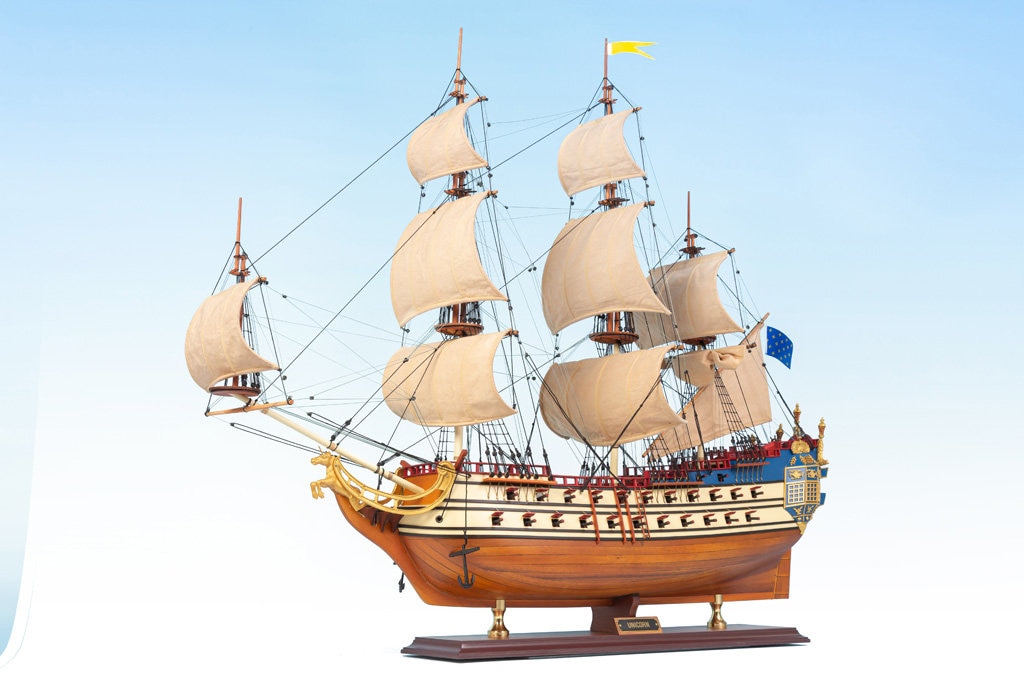La Licorn model ship 33.5"- The Unicorn Model Tall Ship -The Adventures of Tintin series - Wooden handcrafted ship model