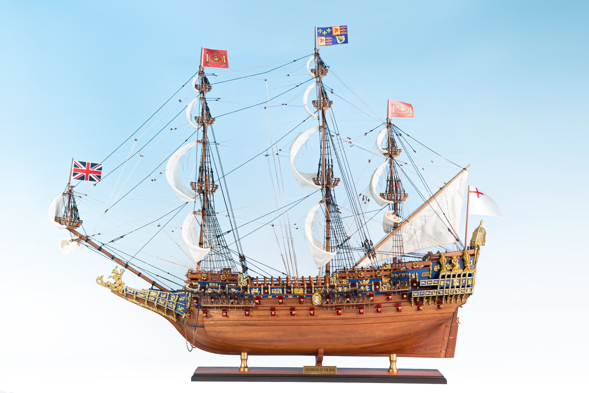FAB 日本語　三枚セットConqueror of the High Seas HMS Sovereign of the Seas 1637 Wooden Tall Ship Model 29