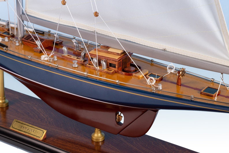 ENDEAVOUR PAINTED Wooden Sailboat 70cm