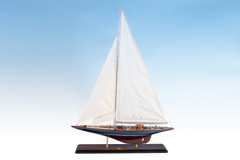 ENDEAVOUR PAINTED Wooden Sailboat 70cm