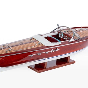 Riva Aquarama Classic Speed Boat 50cm (19.7&quot;) - Handcrafted Wooden Boat Model, Italian Speed Boat Model, Speed Boat, Wooden Model
