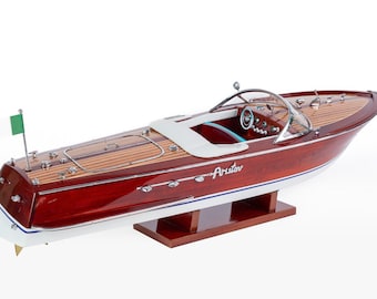 Riva Aquarama Classic Speed Boat 50cm (19.7") - Handcrafted Wooden Boat Model, Italian Speed Boat Model, Speed Boat, Wooden Model