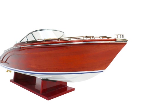 Modellboot Holz Schiffsmodell Amerikanisches Motorboot Modellschiff Boot Deko 