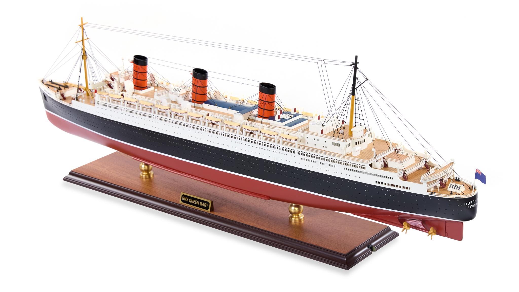 Queen Mary 木製モデル 船 クイーン・メリー号 クイーン・メリー号模型クルーズ（LEDライト付き）90cm（35.4インチ