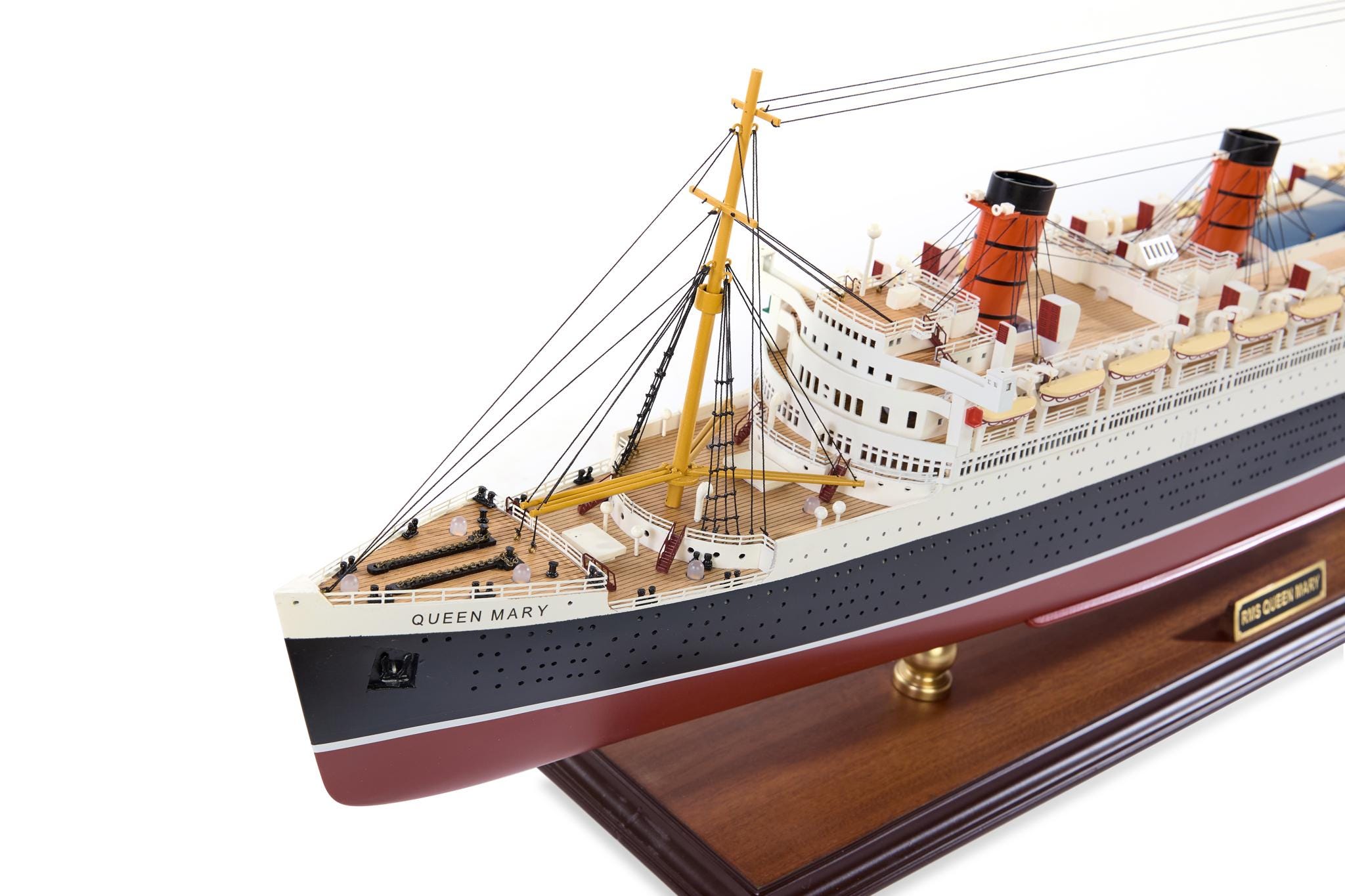 クイーン・メリー号模型クルーズ船（LEDライト付き）90cm（35.4インチ