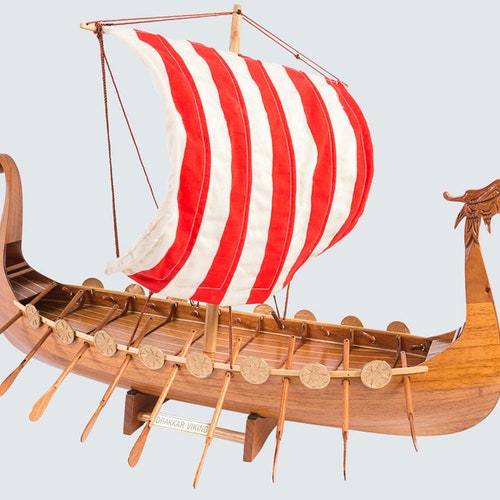 Ornamental Dolls House Miniature Accessory Model Ship 7 Viking Boat 
