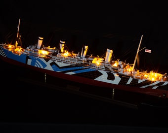 RMS Olympic 1918 Model Cruise with LED lights 100cm (39.3") Special Edition- Wooden Cruise Models, Wooden Ship Models, Model with Lights