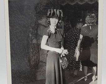 A Hat For the Ages~Vintage Photo~Glam Woman Wearing Fantastic Hat & 1940s Fashion