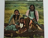 Native American Arapaho Family Printed Postcard ca 1910