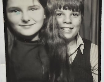 These Two! Vintage Photo Booth Pic, Great Image So Sweet
