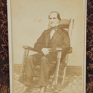 CDV~Older Gentleman Rocking Chair~Carte de Visite Photo~Corning, N.Y.