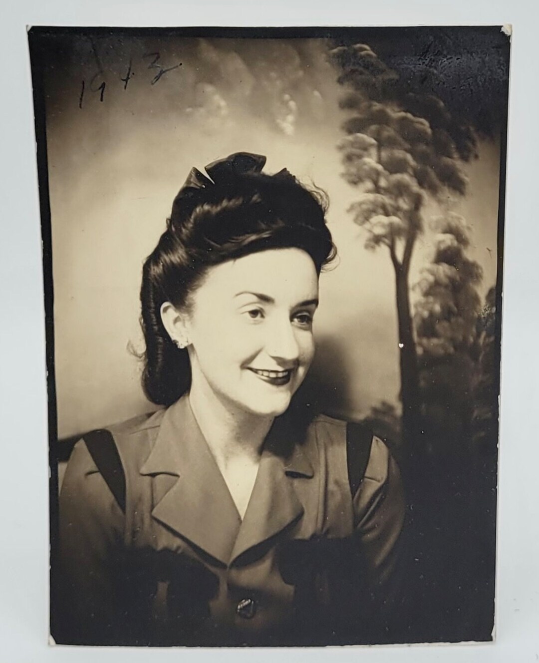 Enlarged Photo Booth Arcade Pic1943 Woman Eyebrows Etsy