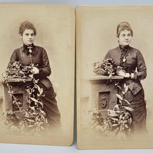 Gleiche Einstellung Unterschiedliche Frau ~ Zwei Kabinett Karte Fotos ~ Gleiche Anhänger & Foto Requisiten