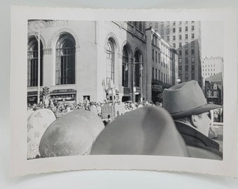 Hats and Heads~Vintage Photo~Spectators Watching a Parade
