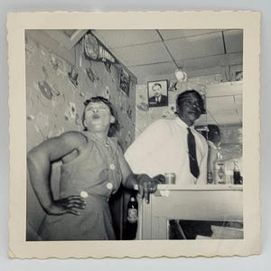 Great Wallpaper~Basement Bar~Vintage Photo~African American Pic~Photo on Wall~Mirror Reflection