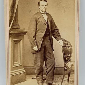 Civil War Era CDV Photo~Tax Revenue Stamp~Man with Mustache