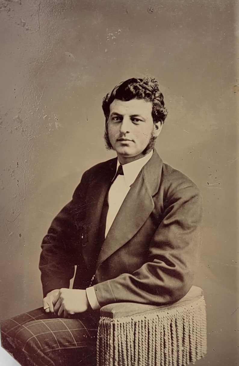 Mutton Chops & Plaid Pants Tintype Photo Striking Man Etsy