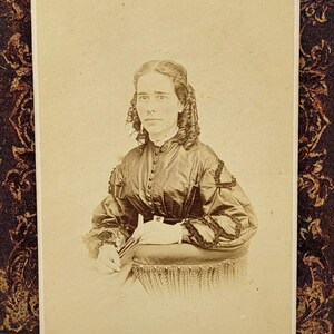 Civil War Era~CDV Photo~Woman Seated Pose~Hand Tinted Cheeks