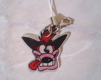 **~ Aku aku from Crash Bandicoot ~ psx psOne ~ handmade keyring charm ~**